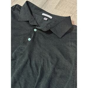 Peter Millar XXL 2XL Polo Shirt Black Green 100% Cotton Golf Men’s